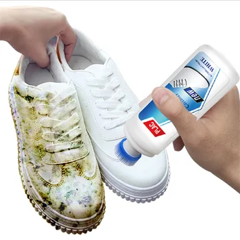 Нова малка бяла четка за почистване на обувки бяло средство за почистване на обувки дезинфектант за полиране на обувки с ярко-бели до жълто ръбове