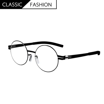 Нова немската марка мъжки рамки за очила ръчно изработени без винт, бизнес оптични очила по рецепта, дамски слънчеви очила oculos grau de