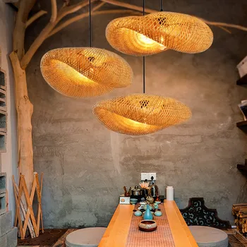 Нова полилей за китайски ресторант Bamboo Art Бамбуковое тъкане на Японската чайна B & B Hot Pot Ресторант селска бар Зала Дзен лампа