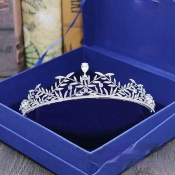 Новата Микро вградени корона от цирконий Сватбената корона на Сватбена рокля Вечеря Украса за коса