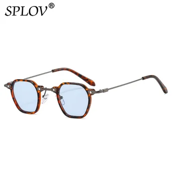 Нови, квадратни, кръгли слънчеви очила за мъже и жени, ретро-парна пънк нюанси, градиентные очила, прозрачни лещи, реколта очила за шофиране цвят на океан