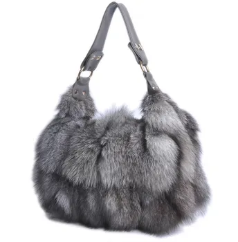 Нови чанти от естествена лисьего кожа, дамски чанти през рамо с надпис, голяма дамска чанта-клатч от сребрист лисьего кожа