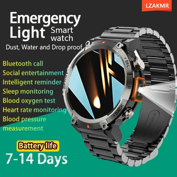 Новите смарт часовници S100 авариен осветление Bluetooth-предизвикателство, защита от прах, вода и падения, защита от кръвното налягане, батерията на 7-14 дни, умни часовници