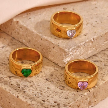 Ново плосък пръстен с диамант, пръстен за обич в изчистен стил, пръстен за приятели, за приятелки, висококачествен дизайн, красиво прост пръстен с диамант
