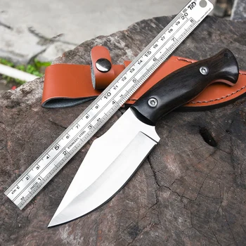 Нож с фиксирано острие Ръкохватка G10 от стомана с висока твърдост, острието е много остър нож за оцеляване в полеви условия, улични инструменти