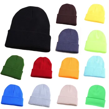 Обикновена топли възли Унисекс шапки за жени, бини, вълнени смеси, меки есенни и зимни мъжки и дамски шапки, ски шапки Gorro 25 цвята, евтини