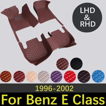 Обичай кожени автомобилни стелки за Mercedes Benz E Class W210 1996 ~ 2002 седан и Аксесоари за интериора на килими подложка за полагане на автомобила