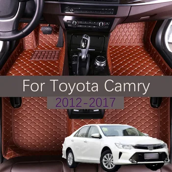 Обичай Кожени Автомобилни Стелки За Toyota Camry 2012-2017 Модни, Автомобилни Почистващи Пътеки За Краката InteriorAccessories