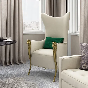 Обичай френски единична диван от леката луксозна тъкан, за малко семейния хол, прост, модерен тигрови стол, Лесен разтегателен диван-фотьойл в европейски стил