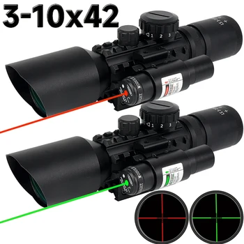 Оптически мерник с лазерен мерник в червената Точка 3-10X42 за рейки 20 мм/11 мм
