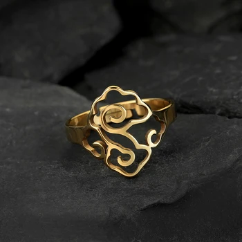 Оригинално априлското подарочное пръстен с облак от неръждаема стомана, сребърен пръстен за жени, Регулируем пръстен с пръстен, нов подарък yeah