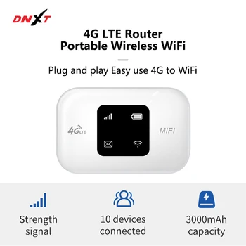 Отключване на Lte 4G рутер Безжичен портативен Wifi модем Мини-точка за достъп на открито джобен Mifi 150 Mbps Слот за sim-карти ретранслатор 3000 mah модем