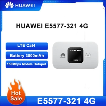 Отключени МАРКОВА новост HUAWEI E5577-321 4 G Wi-Fi Рутер LTE Cat4 150 Mbit/с Мобилна Точка за Достъп, Безжичен Модем Батерия 3000 ма