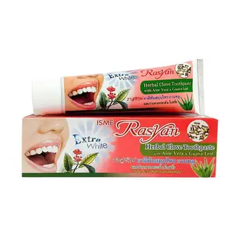 паста за зъби с естествен билков карамфил 25 г, таиландская паста за зъби, алергична паста от петна по зъбите, избелващ прах, бял, премахва O7C5