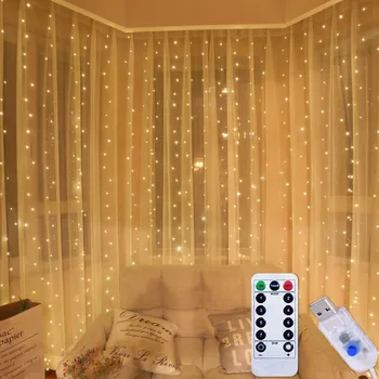 Пердета, венец, завеса, страхотна венец, USB 3 м, led осветителни тела за спалнята, украса за сватба, светлинна венец, Коледа, Нова година