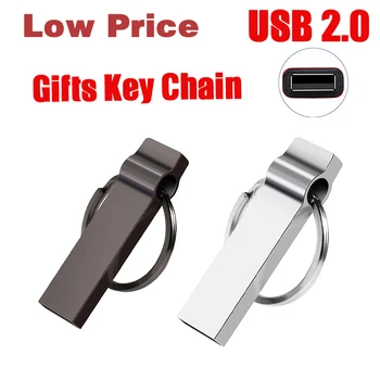 Подарък Ключодържател Метален USB Флаш памет С Безплатен ЛОГОТО на Висока Скорост Изберете 3,0 Ниска цена, Изберете 2,0 памет 4 GB 8 GB 16 GB 32 GB 64 Г