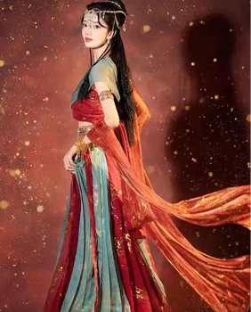 Подобряване на древния костюм на фея Ханфу, елегантни дрехи за пътуване в китайски стил, традиционен костюм за изяви