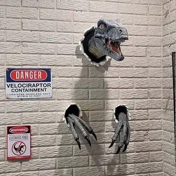Подпори, скулптура динозавър, разрывающиеся нокти, 3D монтируемый динозавър, декор, стена от смола, разрывающийся динозавър, къща