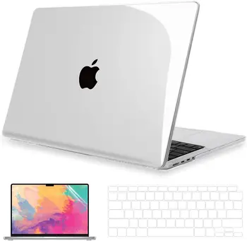 Подходящ за MacBook Pro 16-инчов Калъф 2021 A2485 M1 Pro/M1 Max с чип и Touch ID, Кристално Чист Твърд калъф за КОМПЮТРИ, на Капака на клавиатурата и се фолио за екрана