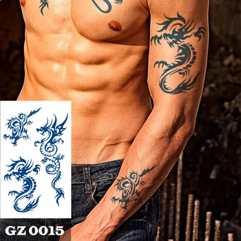 Полупостоянные татуировки с тотем на дракона, боди арт, водоустойчив временна татуировка, стикер за мъже и жени