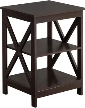 Почиства дървен стол X-образен дизайн, приставной масичка с 3-диференцирани рафт