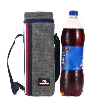 Преносима самозалепваща чанта-термос, бутилка за вода 1,5 л, по-голям капацитет, термоизоляционный охладител за лед, чанта за подгряване на чаши за нощуване на открито