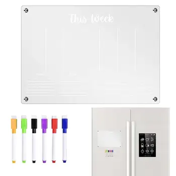 Прозрачна дъска за сухо изтриване за хладилник с дъска за сухо изтриване за хладилник Магнитен магнит за хладилник Прозрачен дизайн магнит Списък за пазаруване