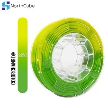 Промяната на цветовете PLA 3D принтер NorthCube с термична за зъби с нажежаема жичка, PLA-конец 1,75 mm +/- 0,05 mm, 1 кг (2,2 кг) от зелено в жълто