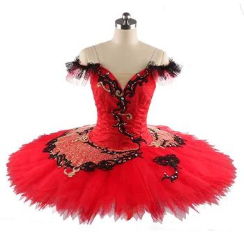 Професионален висококачествен бестселър, 12 слоеве, индивидуални размери, дрехи за изказвания за възрастни жени, червена елегантна балетната поличка