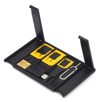 Размер на Кредитна карта Тънък Комплект Адаптер СИМ-карта с Устройството за Четене на TF карти и Чекмедже за SIM-карти, Извлекающий ПИН-Кода на Притежателя на СИМ картата За iPhone Huawei, Xiaomi