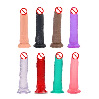 Реалистичен пенис на допир, жените използват външен вибратор с вендузата, анальную тапата на пениса и вагината, женските мастурбатор