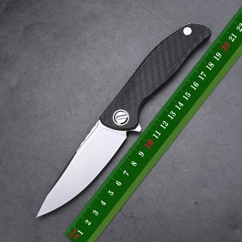 Сгъваем нож Green Thorn Hati Flipper VG10 със стоманени остриета, изработени от въглеродни влакна + титановая дръжка за лов на открито EDC Инструмент за къмпинг