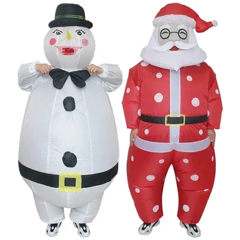 Симбок, надуваем костюм на Дядо Коледа, Снежен човек, Коледни талисман за възрастни, Хелоуин, Парти, Карнавал, празник на детството рокля, дрехи