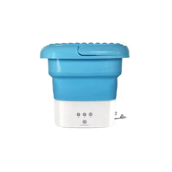 Синя перална машина, комбинирана мини-сгъваема перална машина с малък сгъваем водосточни кошница, штепсельная вилица ЕС