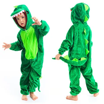 Сладък детски костюм на животното динозавър за cosplay за момчета, детски зелен, черен, детска градина, училище парти, студентски игри костюм за ролеви игри