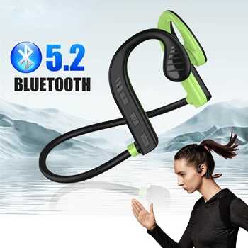 Слушалки с костна проводимост, безжични слушалки, Bluetooth, водоустойчива спортна слушалки с микрофон за тренировки, бягане, шофиране
