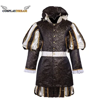 Средновековен мъжки костюм за cosplay в стил Тюдор, кралица Елизабет, ретро-търговско рокля, костюм на краля на Виктория, принц Рококо, бароков костюм