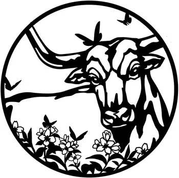 Стенен декор от високопланинско крави, texas длиннорогий животни, стенно изкуство животни