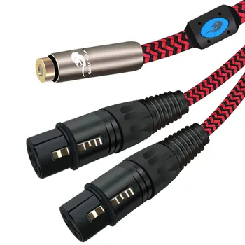 Стерео с 3.5 мм жак за 2x XLR конектори аудио удлинительный кабел смесване конзоли усилвател екраниран кабел за слушалки, 1 m, 2 m, 3 m, 5 m