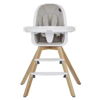 Столче за хранене Zoodle 3-в-1, модерен дизайн, светло сиво (образец № 254), се Стол от шперплат, Трапезни столове на открито с