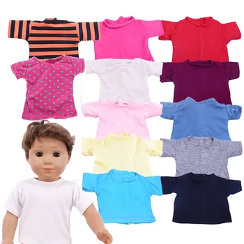 Стоп-моушън облекло 43 см, аксесоари за бебета кукли, подходящи за кукли от 18 инча, ежедневни однотонная къса риза, коледни подаръци