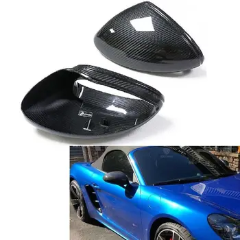 Сухи капачки на страничните огледала за обратно виждане, изработени от въглеродни влакна се заменят с Porsche 718 Boxster, Cayman