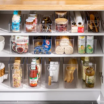 Тенис на пластмасова кутия за съхранение на кухненски кутия за съхранение на мивка, шкаф кошница прозрачен штабелируемый хладилник за съхранение на закуски козметика