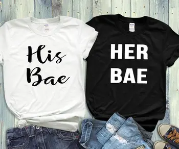Тениски за двойки Sugarbaby, Неговият И нейният, Го Bae, Я Bae, Тениски за съпруг и съпруга, Еднакви Ризи, Сватбен подарък, Върховете на сватбени партита