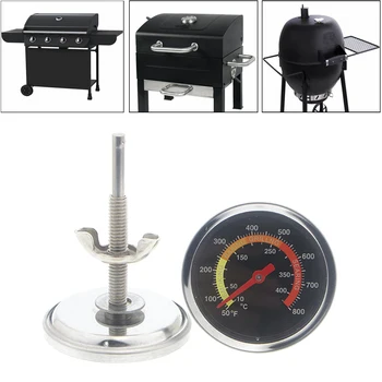 Термометър за готвене във фурната от неръждаема стомана 10-400 градуса, дълга сонда, термометри за барбекю, на месо, на скара за дома за готвене