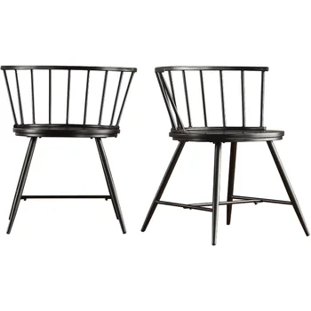 Трапезария стол Weston Home Chelsea, комплект от 2 стола, Blacklounge chair столове за всекидневна, мебели за двор