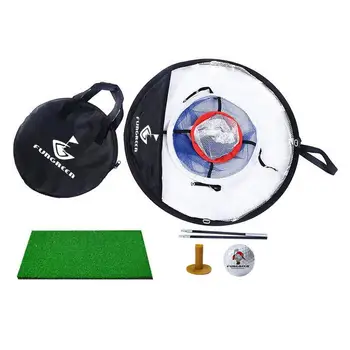 Трехслойная сгъваема метална мрежа за игра на голф, комплект за сгъване на мрежи за практикуване на голф, аксесоари за игра в люлка на открито / на закрито в задния двор