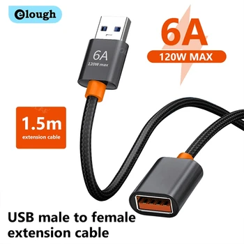 Удлинительный USB кабел Elough USB 3.0 кабел, кабел-удължител за мъже и жени, високоскоростен кабел за предаване на данни към КОМПЮТЪР, телевизор, камера, принтер,