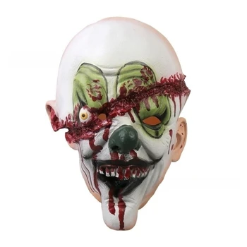 Ужасна кървава маска на клоун, костюм за Хелоуин, латексова главата ужасно чудовище за подпори за изказвания, украса за карнавал партита