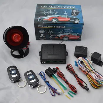 Универсална еднопосочна автомобилна алармена Система за защита на Системата за сигурност влизане без ключ Сирена + 2 дистанционно управление на алармени системи